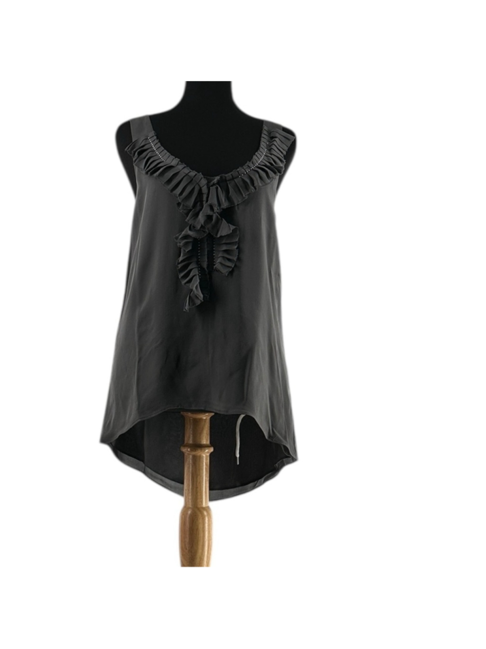 Graham & Spencer silk top hi low ruffle tank top y2k 90's sz sm